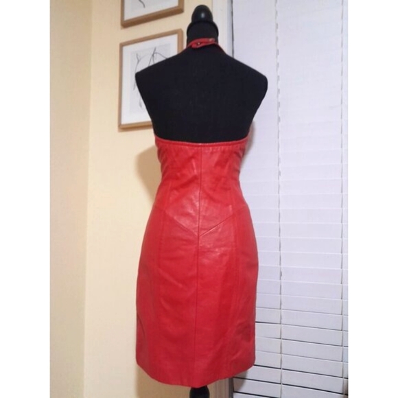 SOLD🔶️🔶️🔶️🔶️vintage red leather zip Wilson's Leather dress size small - Picture 3 of 6